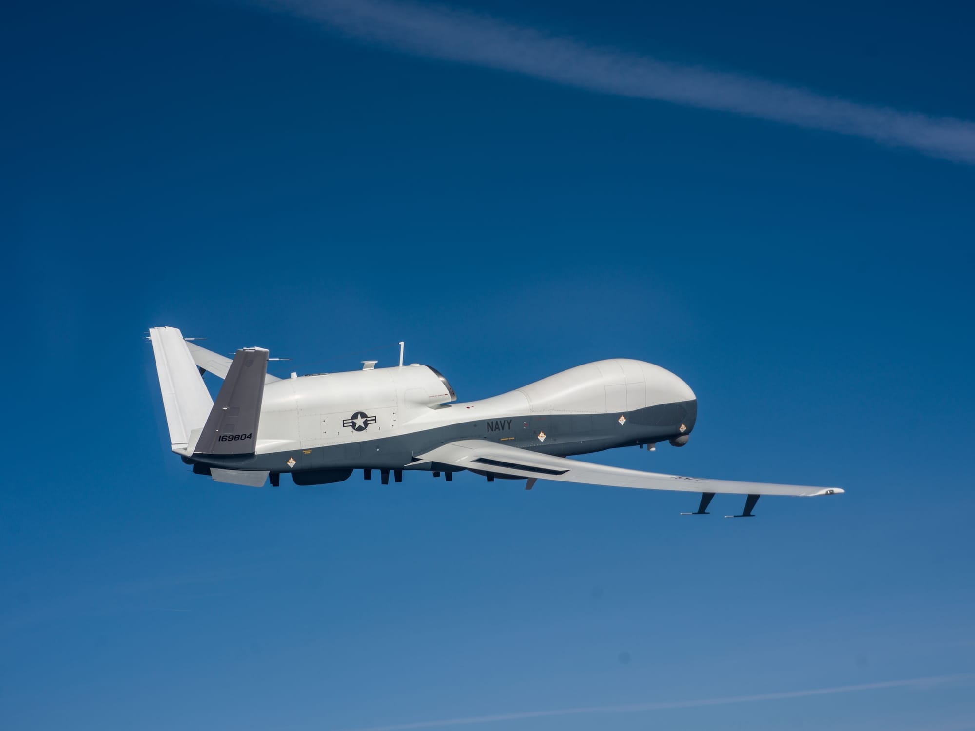 Built for maritime surveillance, Triton carries all payloads for every flight without sacrificing endurance or altitude. (Photo Credit: Northrop Grumman)