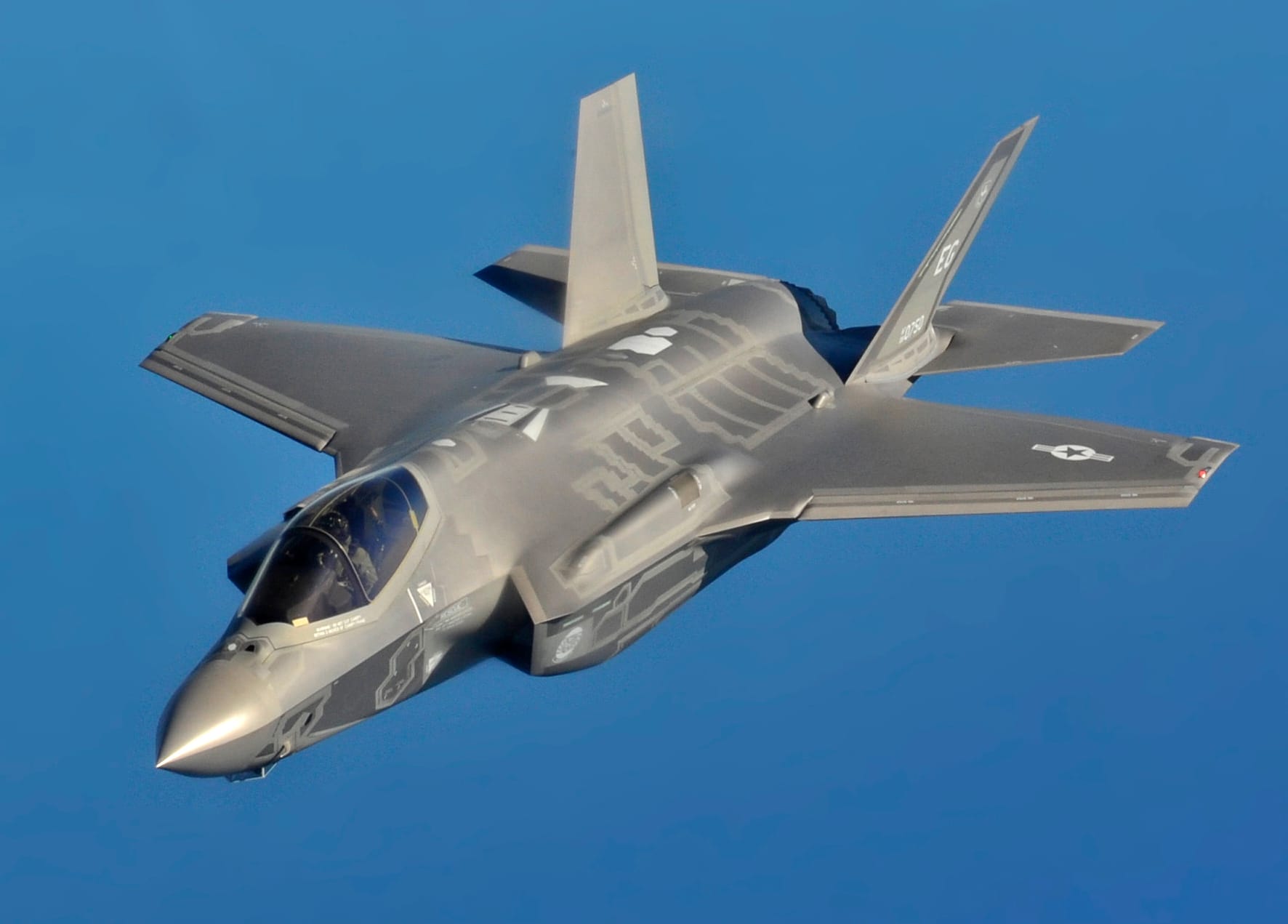 USAF F-35A Lightning II stealth fighter. 