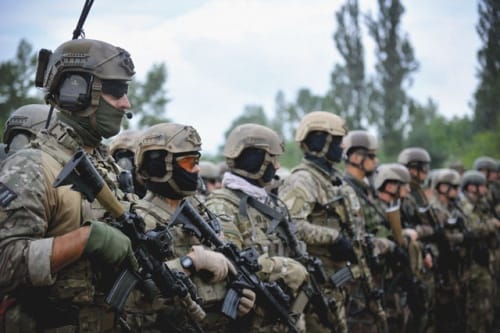 Hungarian Soldiers on an exercise in the Bakony region. 