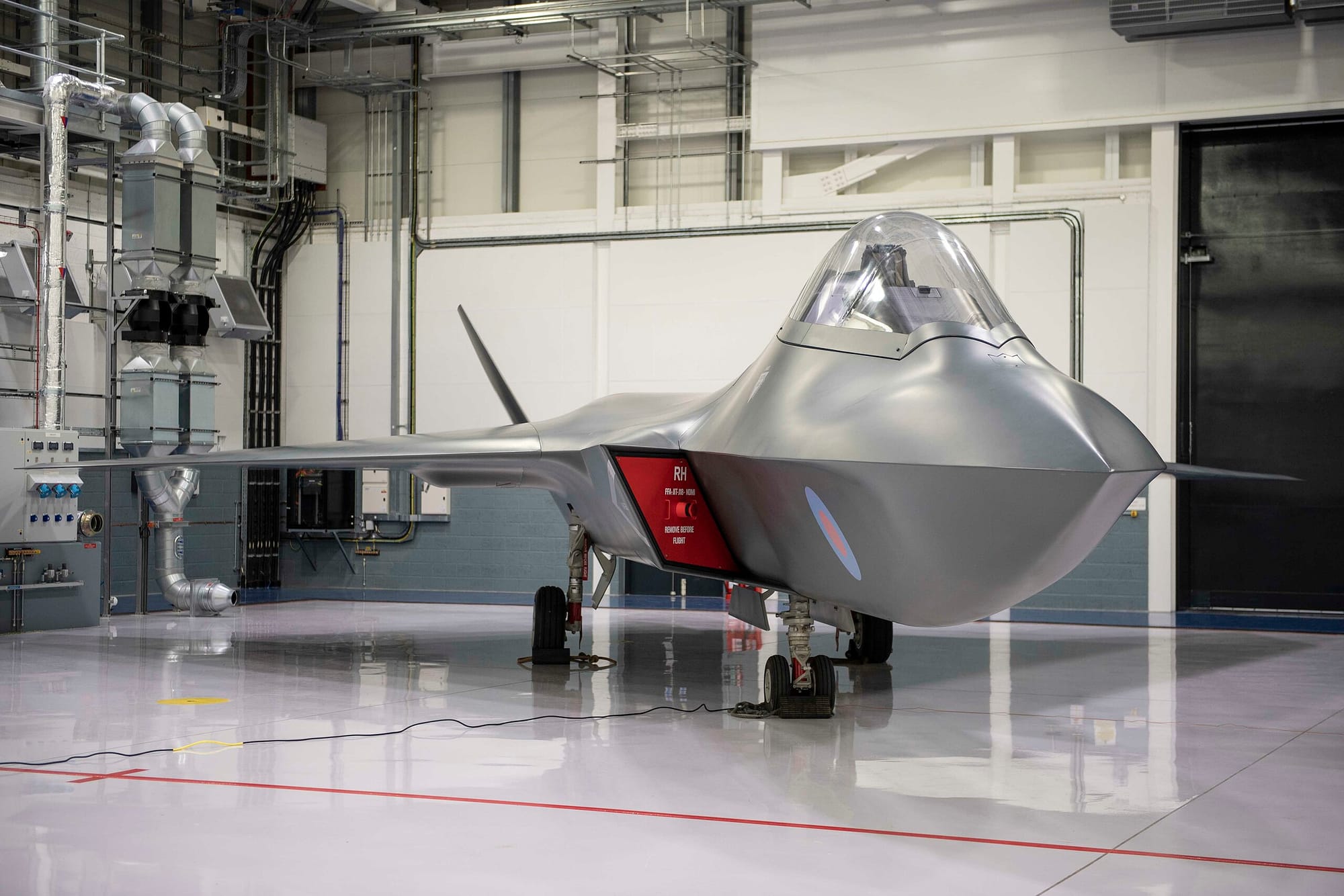 Mock-up of BAE System's Tempest sixth-generation fighter. 