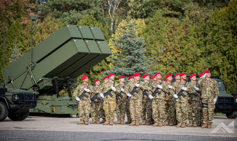 Hungarian Soldiers in front of a NASAMS