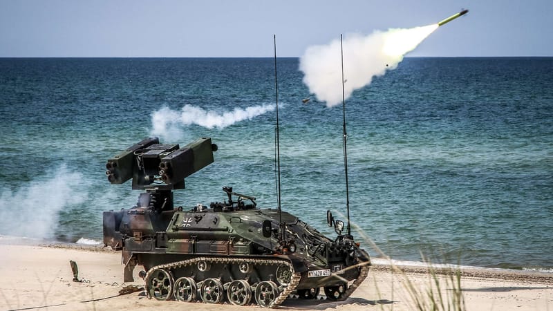 The Ozelot’s Multi Launch System, part of Germany’s LeFlaSys SHORAD, uses Stinger missiles to counter low-flying jets and helicopters within 6 km range and 3 km altitude